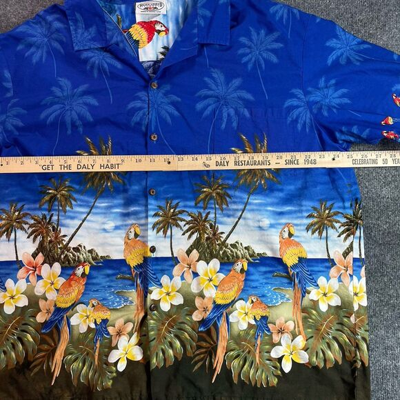 Pacific Legend Hawaiian Shirt Men’s 3XL Blue Parrot Palm Tree McCall Aloha XXXL - Picture 8 of 16